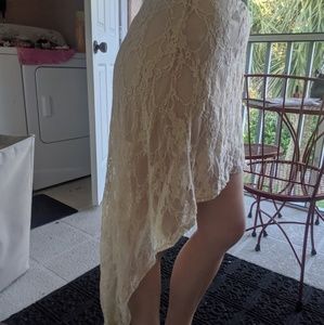 Lace high low skirt